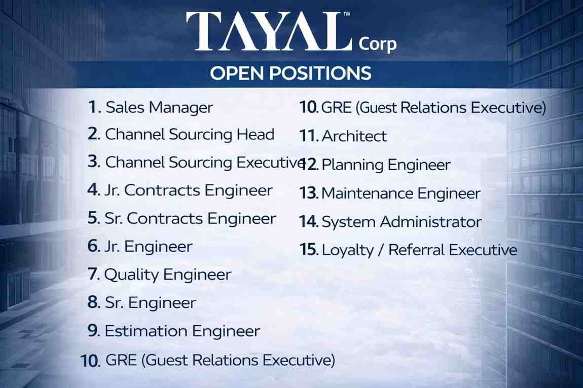 Tayal Corp Vacancy 2026 | For Real Estate Projects in Pune