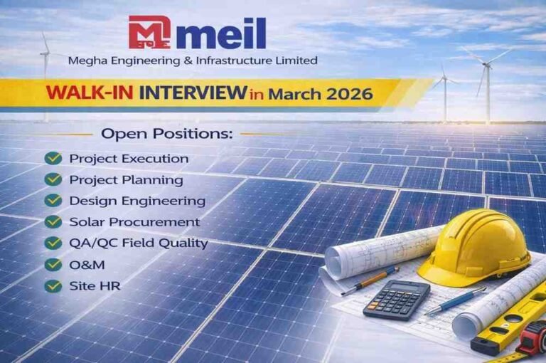 Megha Engineering & Infrastructure Limited Walk-in Interview March 2026 |