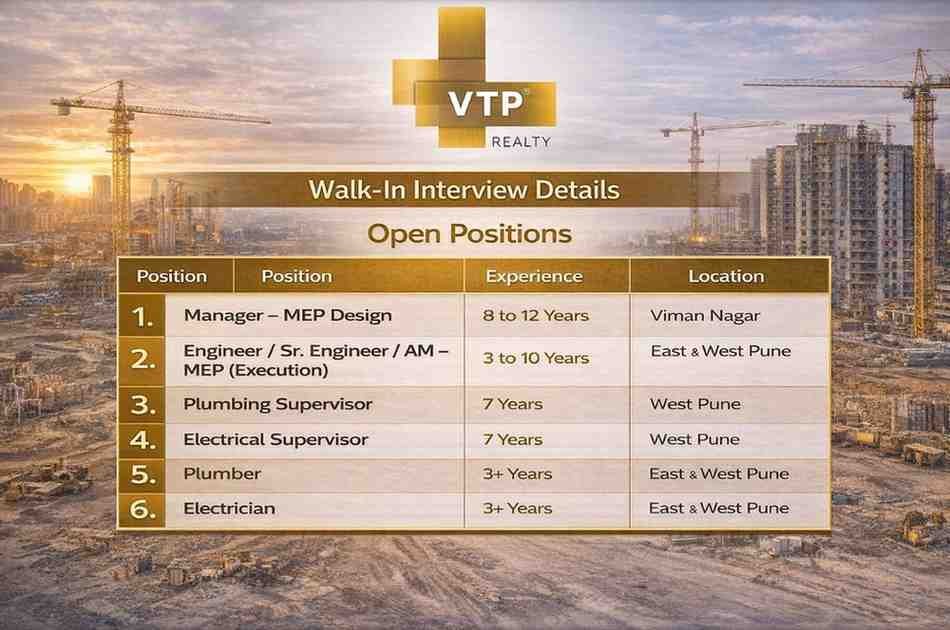 VTP Realty Walk-In Drive 2026 | For High-rise Residential Projectsc