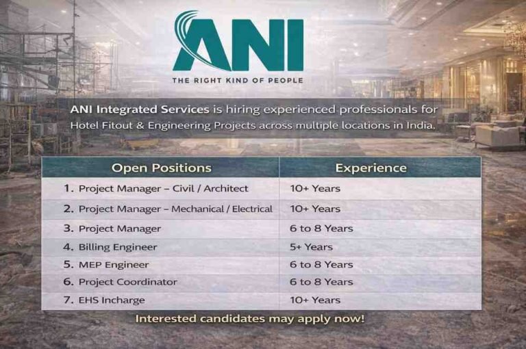 ANI Integrated Services Vacancy 2026