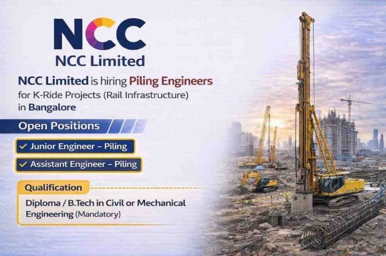 NCC Limited Recruitment 2026