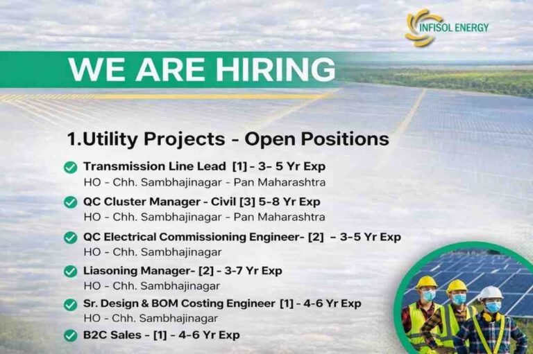 InfiSol Energy Limited Hiring 2026