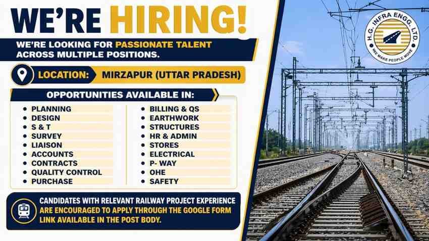 HG Infra Engineering Limited Vacancy | For Railway Infrastructure Projects | Construction Job