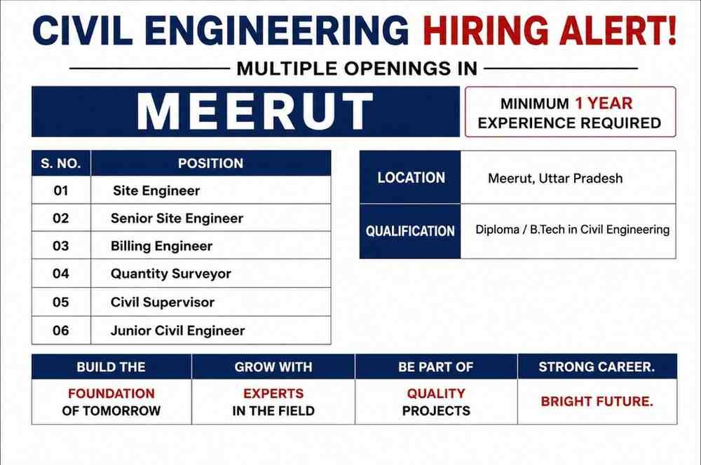 Meerut Buildcon LLP Recruitment | For Multiple Civil Engineering Job