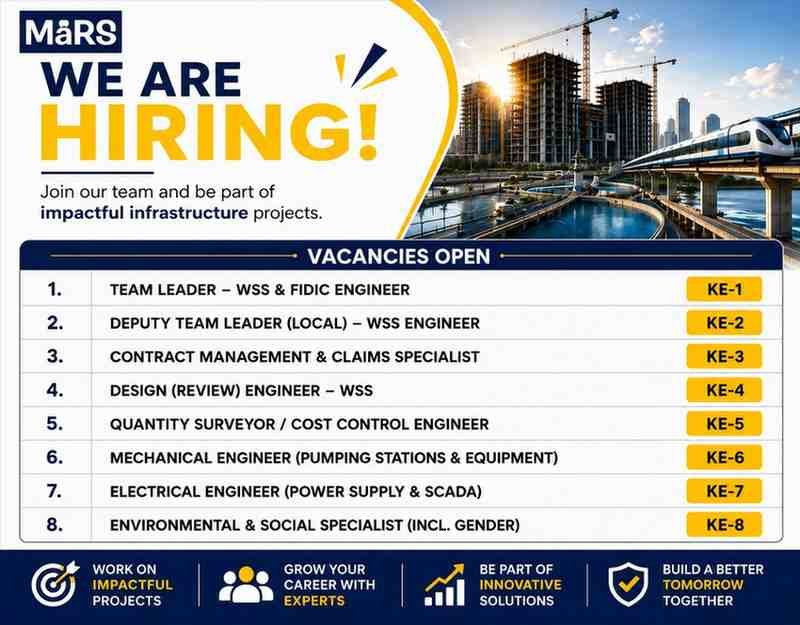 MaRS Consultancy Hiring 2026 | Water Supply & Infrastructure Project Jobs