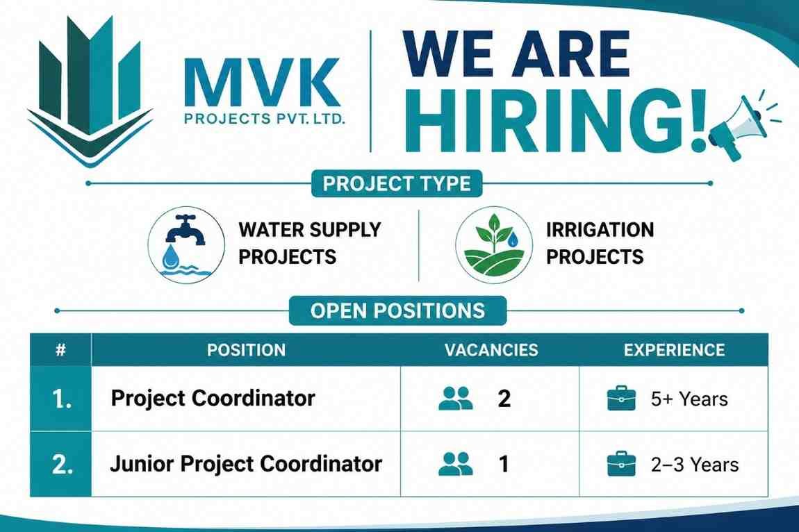 Ambience Interiors Pvt Ltd Vacancy | Freshers Interested In Building A Career In Interior Fit-Out Projects 3 Ambience Interiors Pvt Ltd Vacancy MVK Projects Pvt. Ltd. Recruitment 2026 | Project Coordinator Jobs | Water Supply & Irrigation Projects