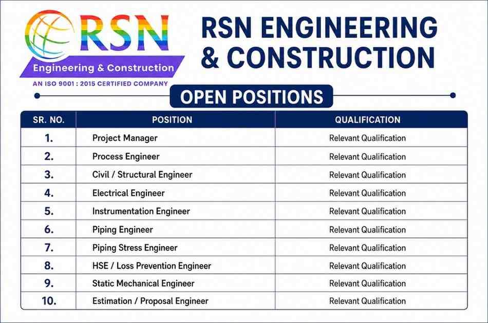 Shapoorji Pallonji Engineering & Construction Hiring for Building Projects in Andhra Pradesh & Telangana 3 Shapoorji Pallonji Engineering & Construction RSN Engineering & Construction Recruitment 2026 | B.E./B.Tech Jobs | Oil & Gas Engineering Division
