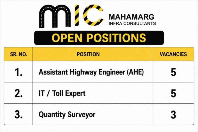 Mahamarg Infra Consultants Recruitment
