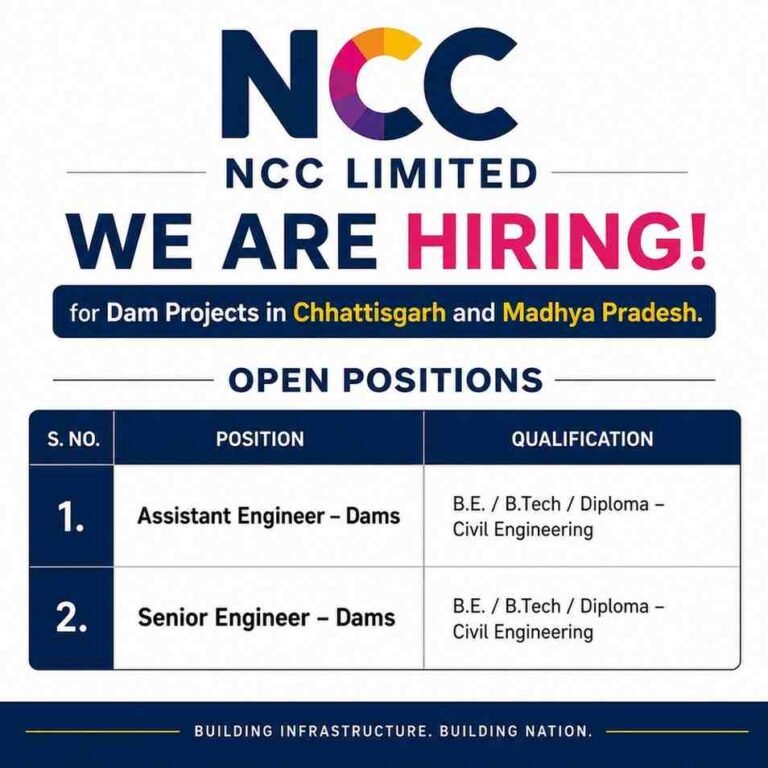 NCC Limited Recruitment 2026