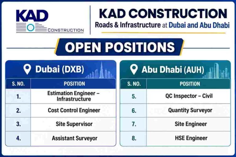 KAD Construction Recruitment 2026