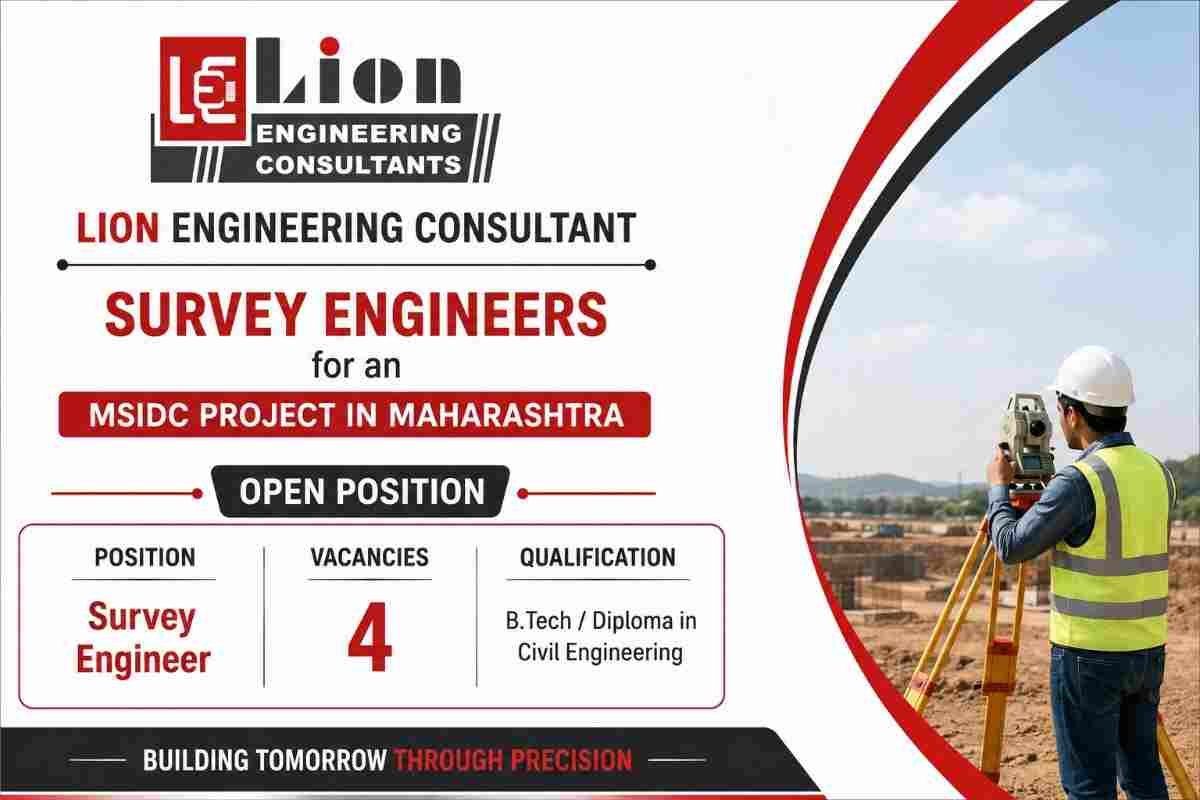 Balason Infrastructure Solutions Recruitment 2026 – Project Manager, Civil Engineer, QA/QC, Safety, Planning & HR Jobs 4 Balason Infrastructure Solutions Recruitment Lion Engineering Consultant Recruitment 2026 – Survey Engineer Jobs | Highway Projects