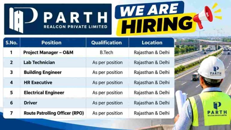 Parth Realcon Recruitment 2026